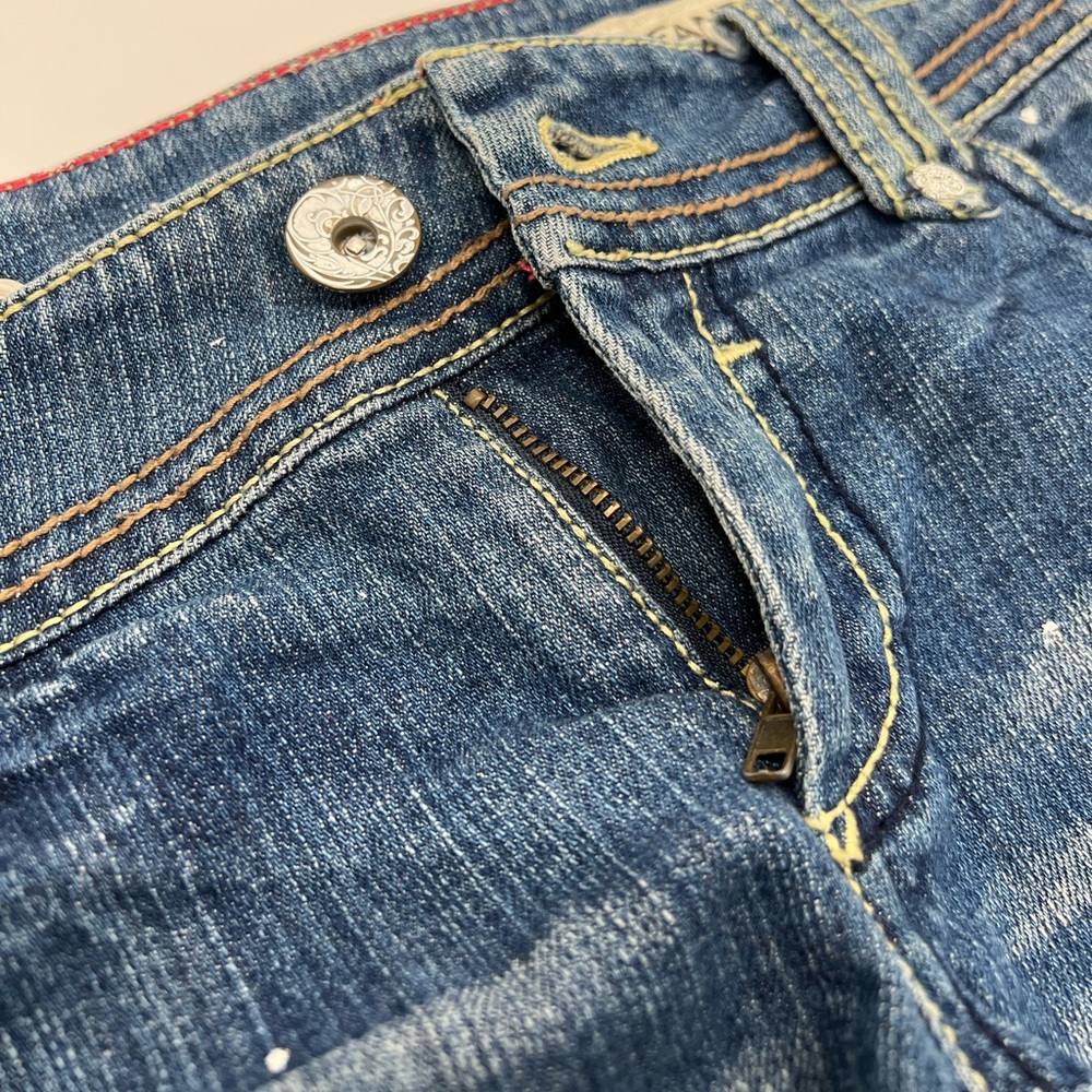 DKNY Denim Shorts Y2K Low Rise Vintage Embellished Jeans Beachside Polka Dots - Picture 6 of 17